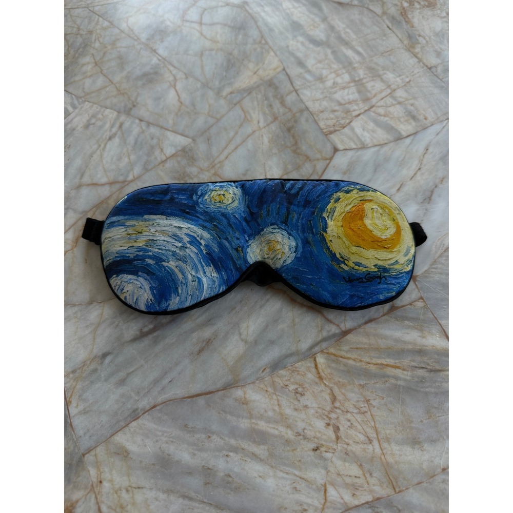 Alaska Bear Van Gogh Museum Starry Night Sleep Mask Blue Yellow Eye Mask